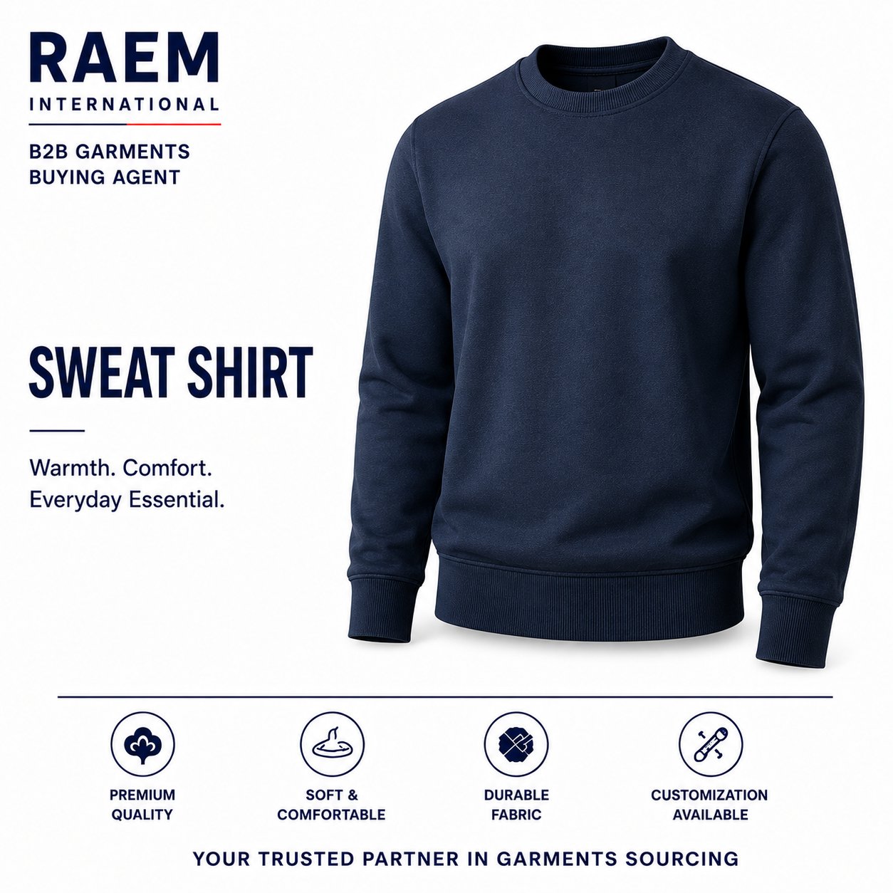 RAEM International Sweatshirt — warmth, comfort, everyday essential